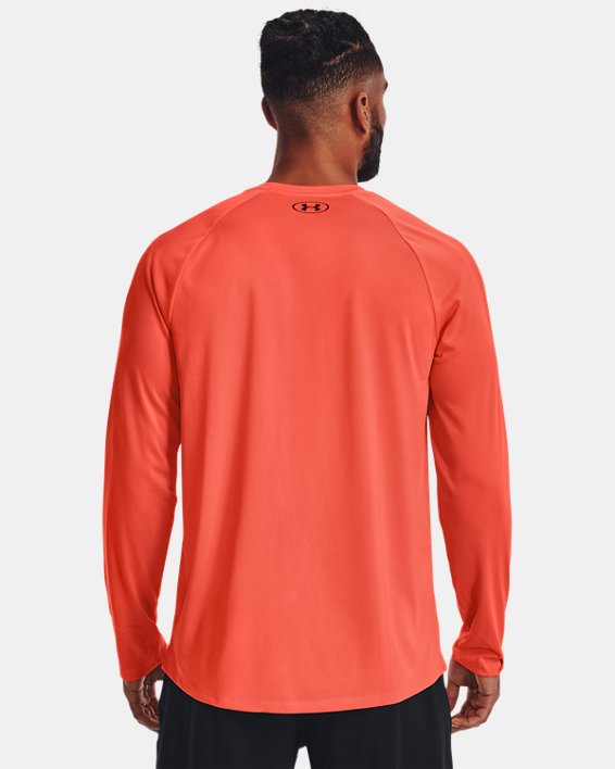 Men's UA Tech™ Long Sleeve, Orange, pdpMainDesktop image number 1
